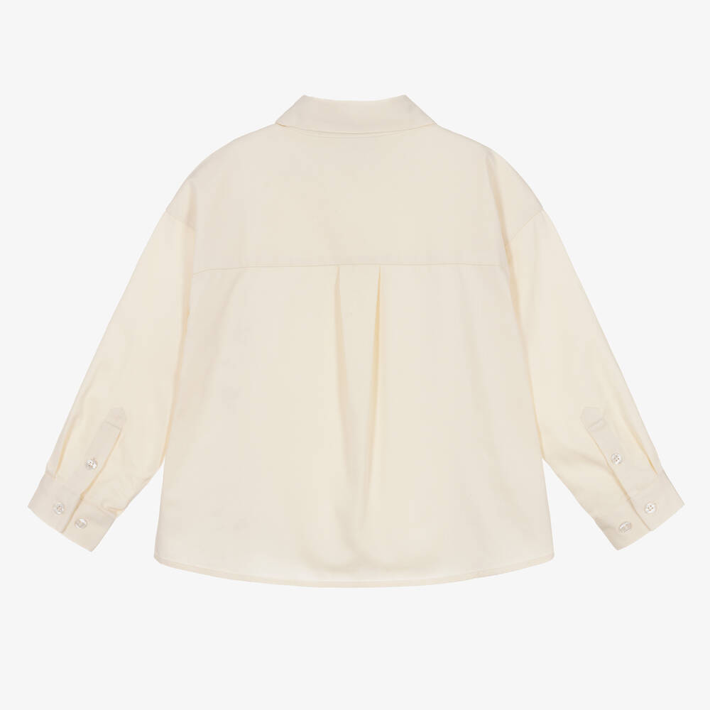 Mini Rodini-Ivory Organic Cotton Panda Shirt | Childrensalon Outlet