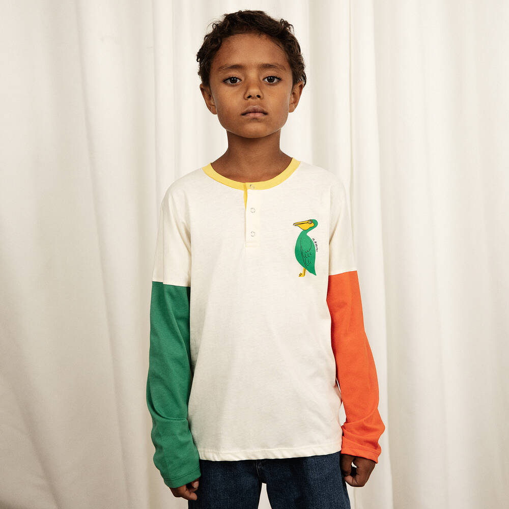 Mini Rodini-تيشيرت قطن عضوي لون عاجي | Childrensalon Outlet