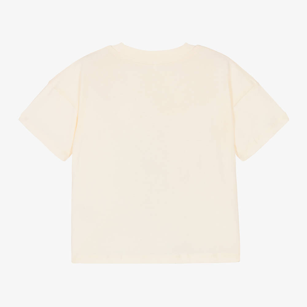 ميني روديني-تيشيرت قطن عضوي لون عاجي | Childrensalon Outlet