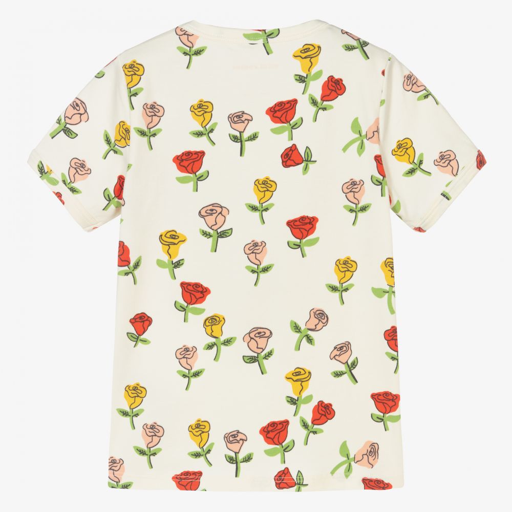 Mini Rodini-Ivory Organic Cotton T-Shirt | Childrensalon Outlet