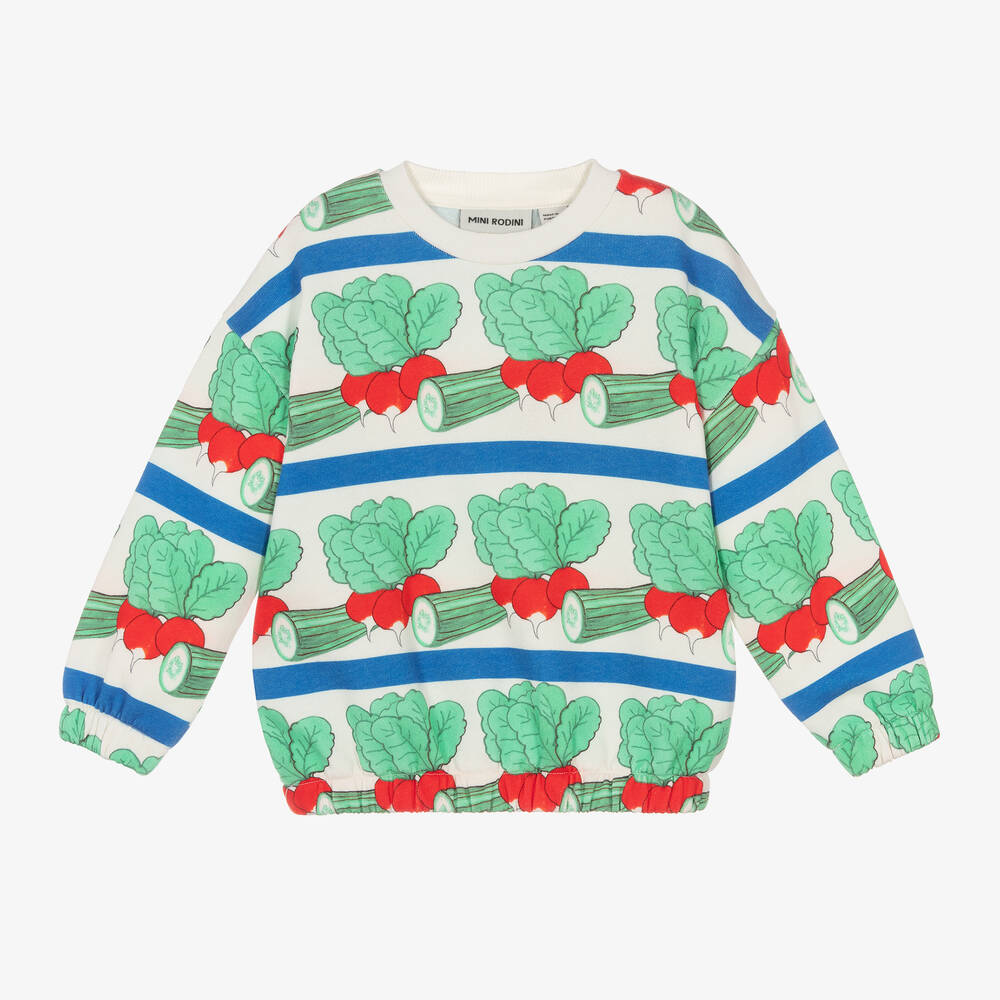 Mini Rodini - Ivory Organic Cotton Veggie Sweatshirt