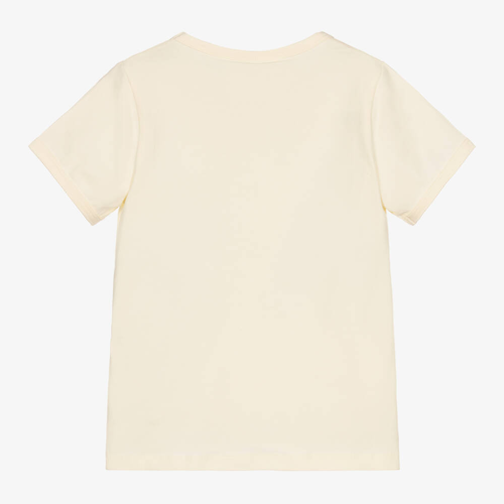 Mini Rodini-Кремовая футболка из органического хлопка с зебрами | Childrensalon Outlet