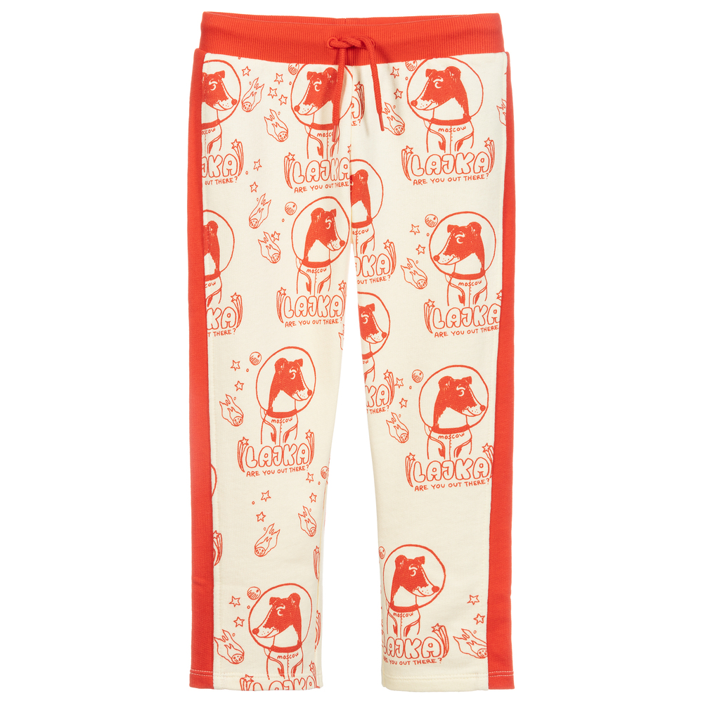 Mini Rodini - Ivory & Red Joggers | Childrensalon