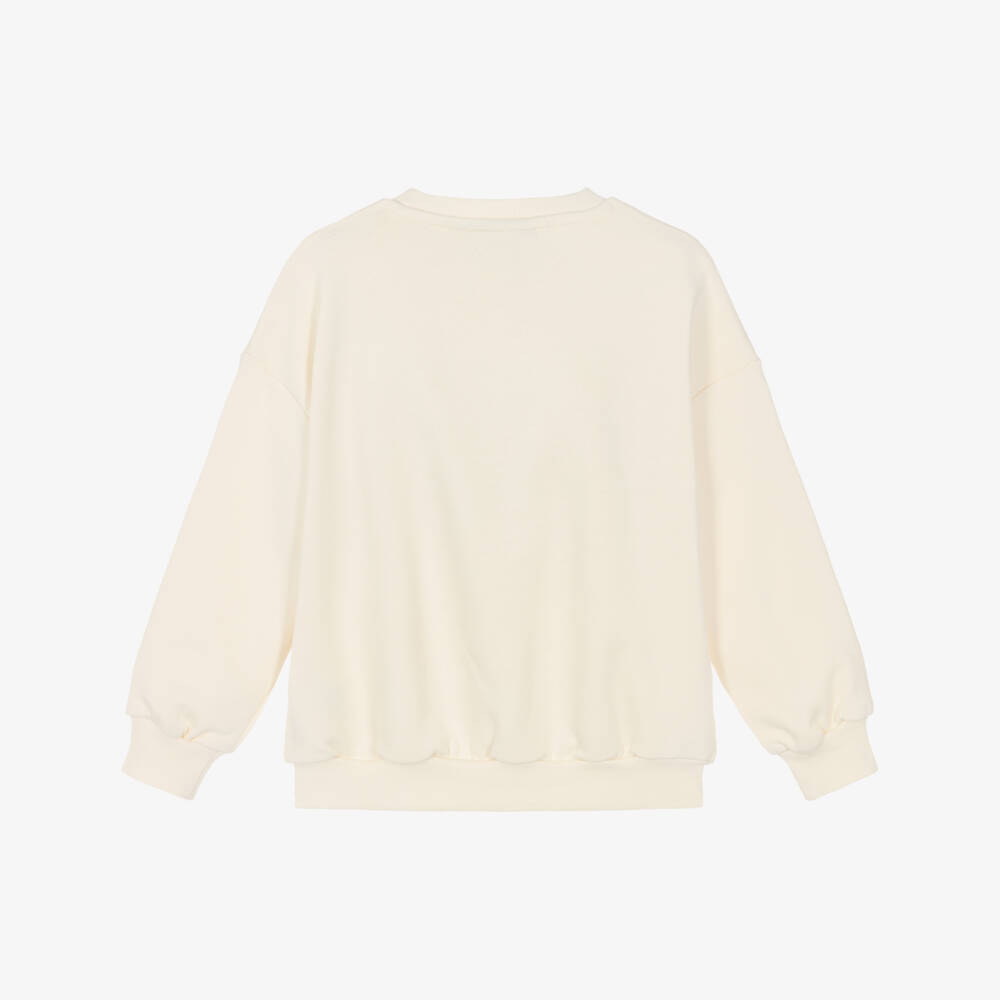 Mini Rodini-Кремовый красный хлопковый свитшот с графикой для детей | Childrensalon Outlet