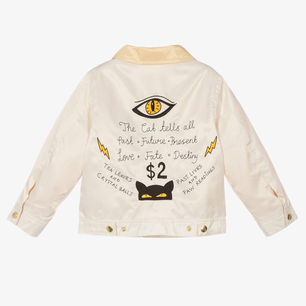 ميني روديني-جاكيت ساتان تويل لون عاجي | Childrensalon Outlet