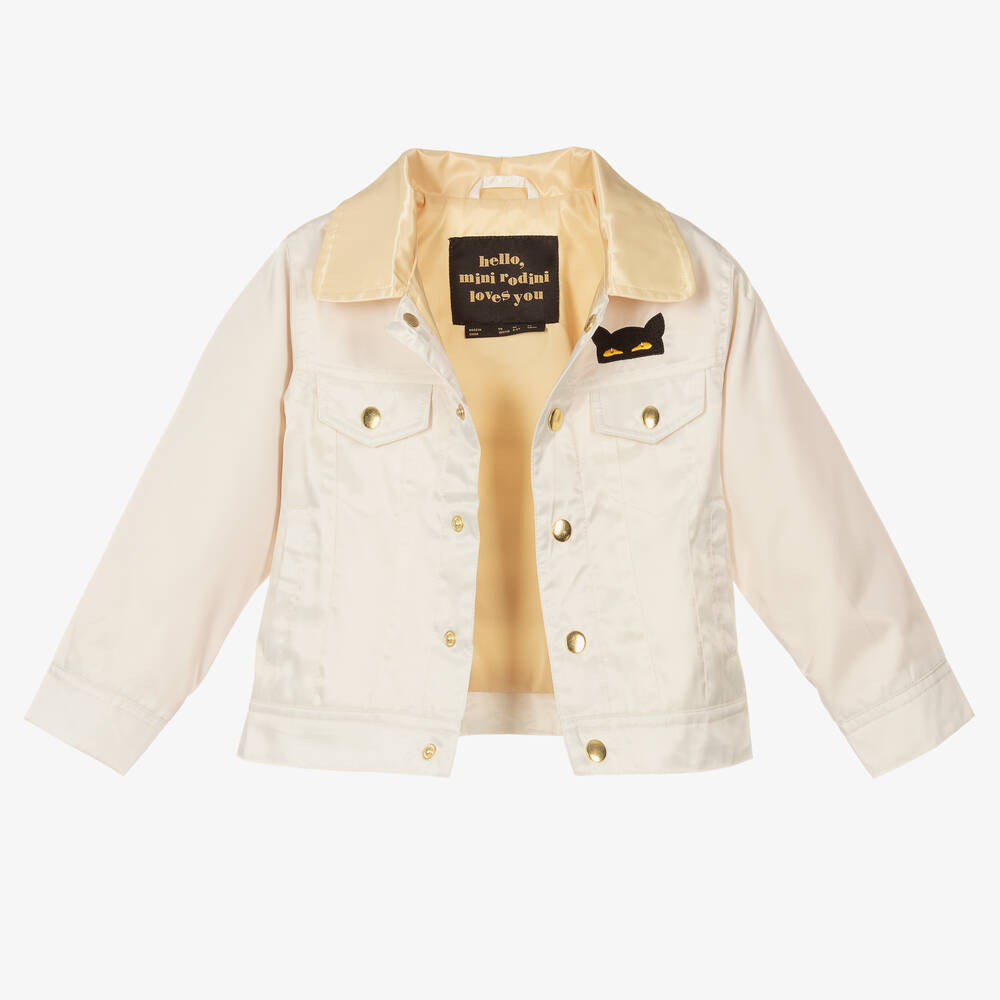 ميني روديني-جاكيت ساتان تويل لون عاجي | Childrensalon Outlet