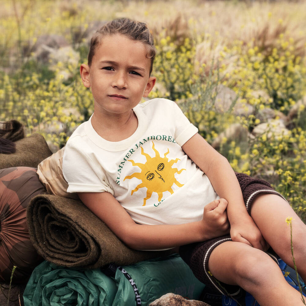 Mini Rodini-Ivory Sun Print Organic Cotton T-Shirt | Childrensalon Outlet