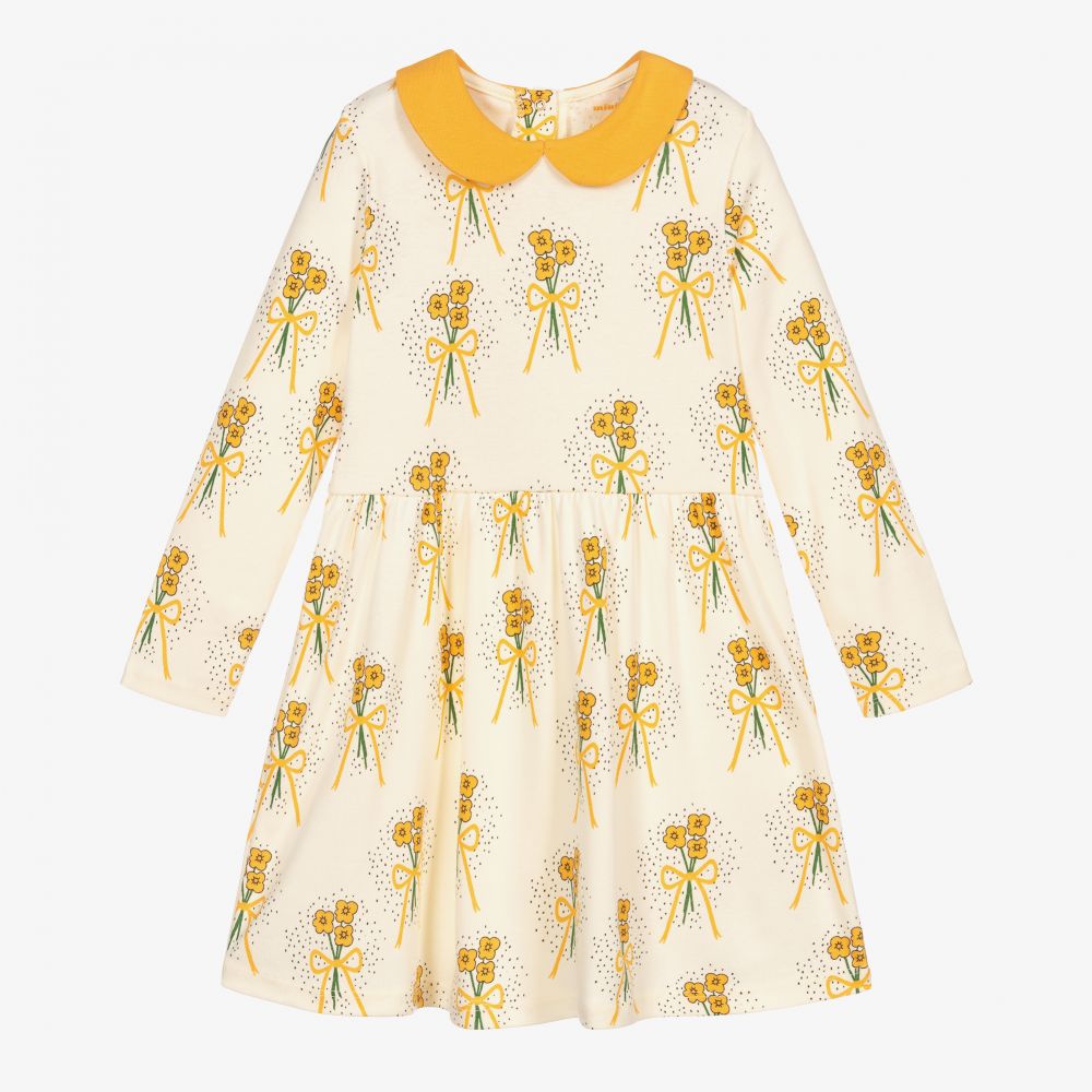Mini Rodini - Ivory & Yellow Floral Dress | Childrensalon