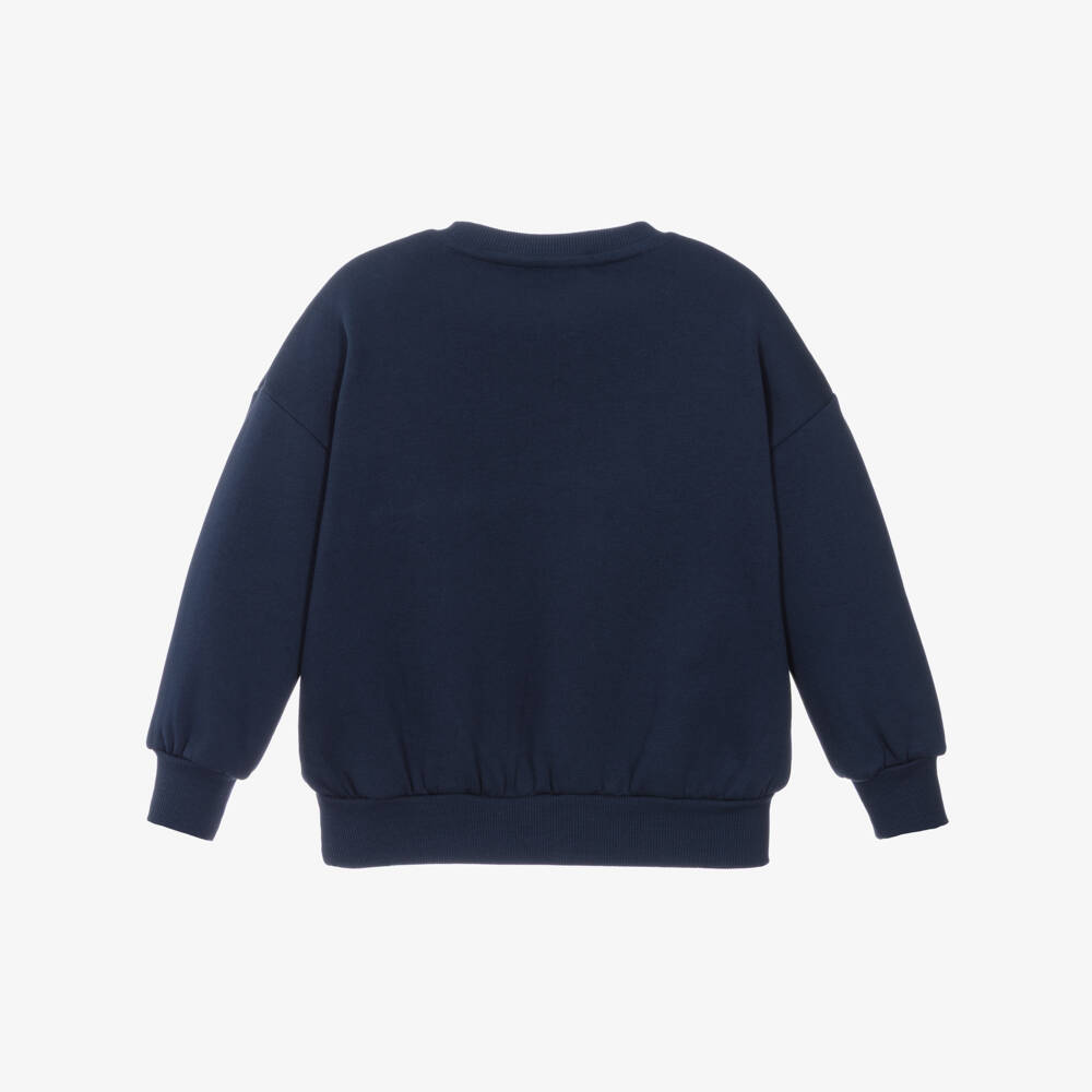 Mini Rodini-Navy Blue Organic Cotton Dinosaur Sweatshirt | Childrensalon Outlet