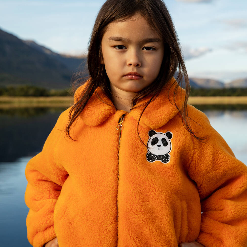 Mini Rodini - Orange Faux Fur Bomber Jacket | Childrensalon Outlet