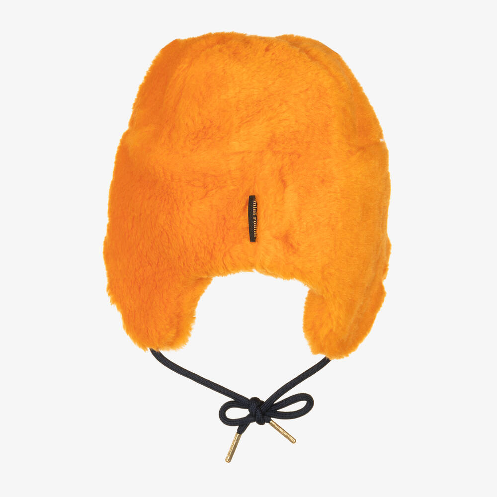 Mini Rodini-Orange Faux Fur Trapper Hat | Childrensalon Outlet