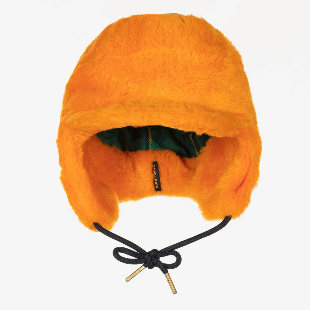 Mini Rodini-Orange Faux Fur Trapper Hat | Childrensalon Outlet
