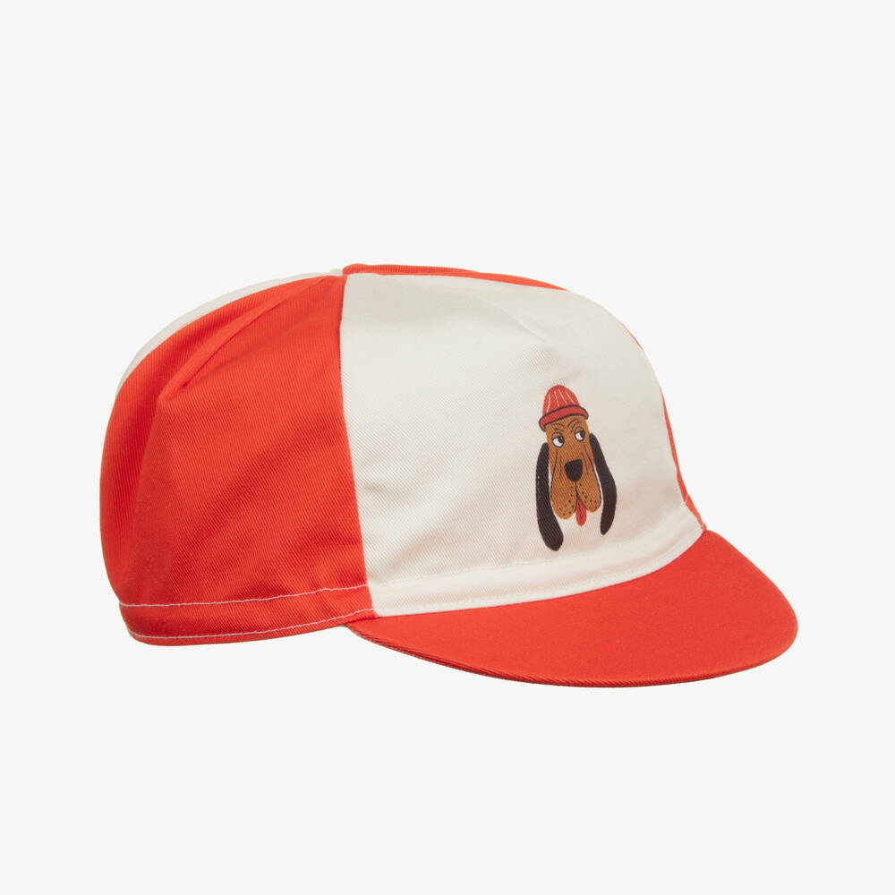 Mini Rodini-Orange & Ivory Organic Cotton Hound Dog Cap | Childrensalon Outlet