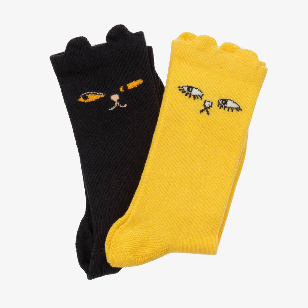 Mini Rodini-Носки из органического хлопка с котами (3пары) | Childrensalon Outlet