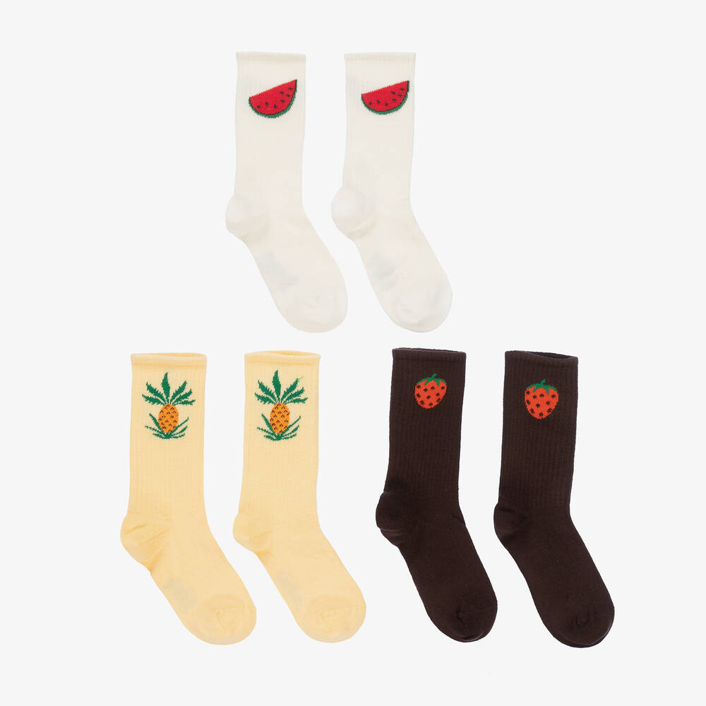 Mini Rodini - Organic Cotton Fruit Socks (3 Pack) | Childrensalon