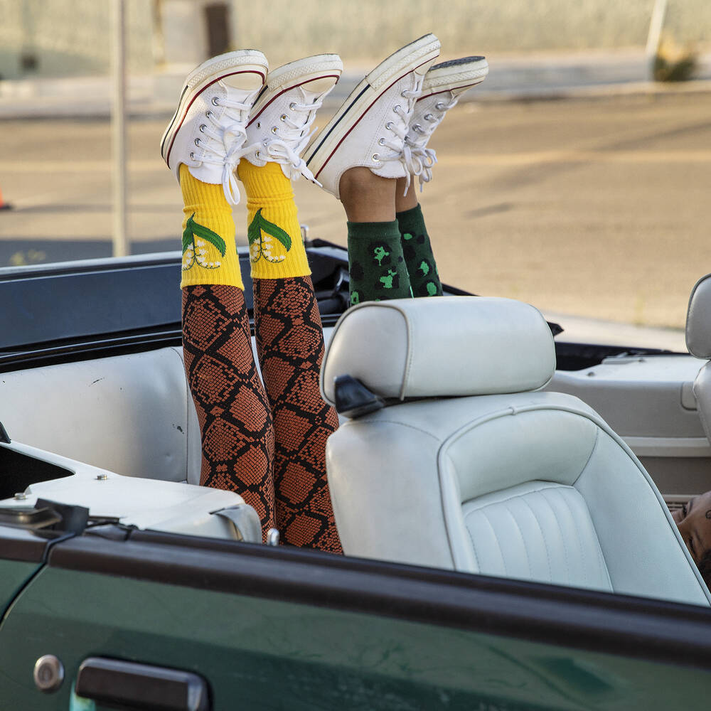 ميني روديني-جوارب قطن عضوي لون عاجي وبرتقالي وأصفر (عدد 3) | Childrensalon Outlet