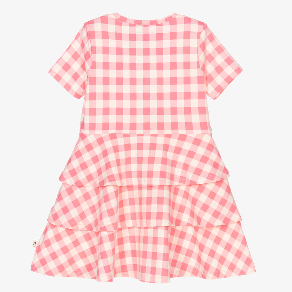 Mini Rodini-Розовое хлопковое платье в клетку | Childrensalon Outlet