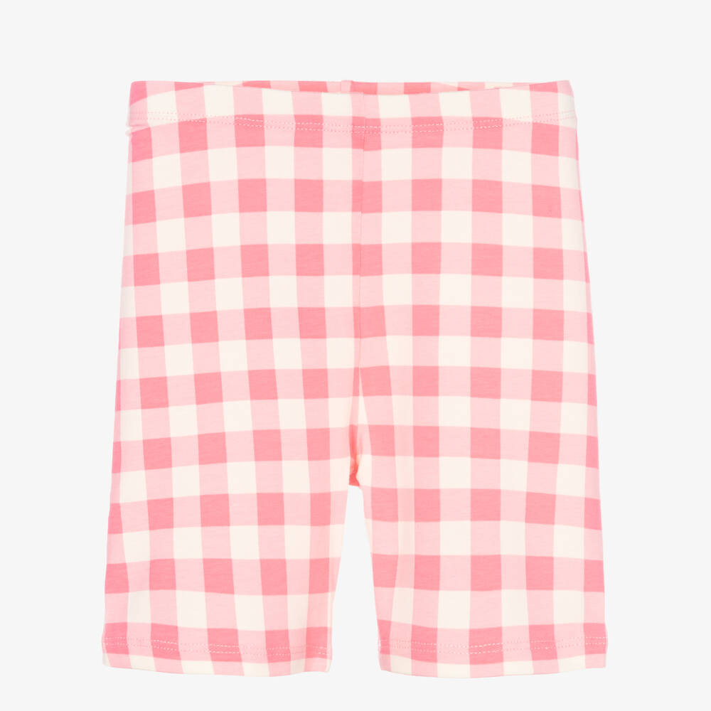 Mini Rodini - Pink Gingham Cycling Shorts | Childrensalon