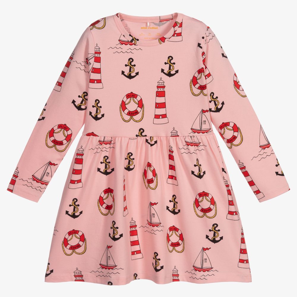 Mini Rodini - Pink Organic Cotton Dress | Childrensalon