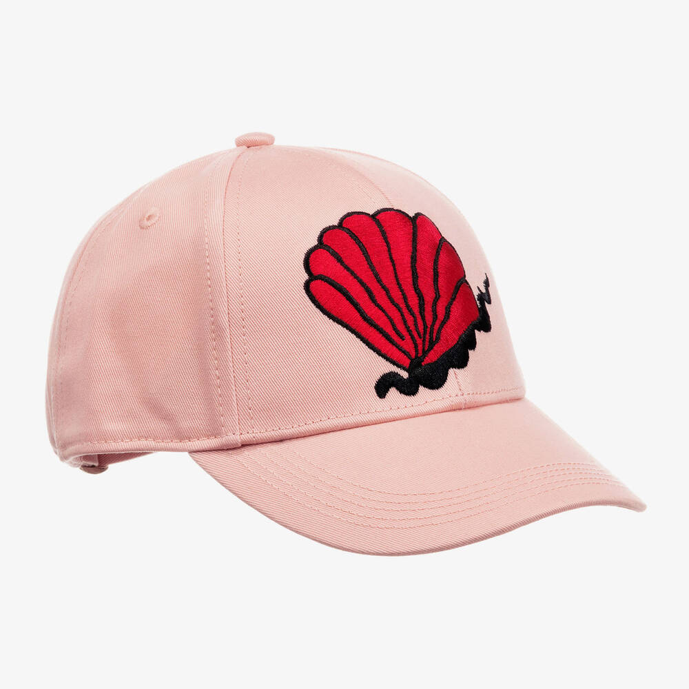 Mini Rodini-Pink Organic Cotton Shell Cap | Childrensalon Outlet