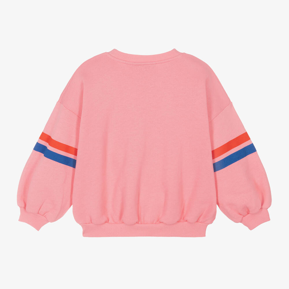 Mini Rodini-Pink Organic Cotton Slogan Sweatshirt | Childrensalon Outlet