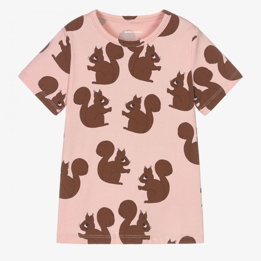 Mini Rodini - Pink Organic Cotton T-Shirt | Childrensalon