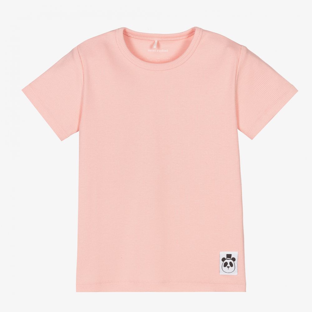 Mini Rodini - Розовая футболка из органического хлопка | Childrensalon