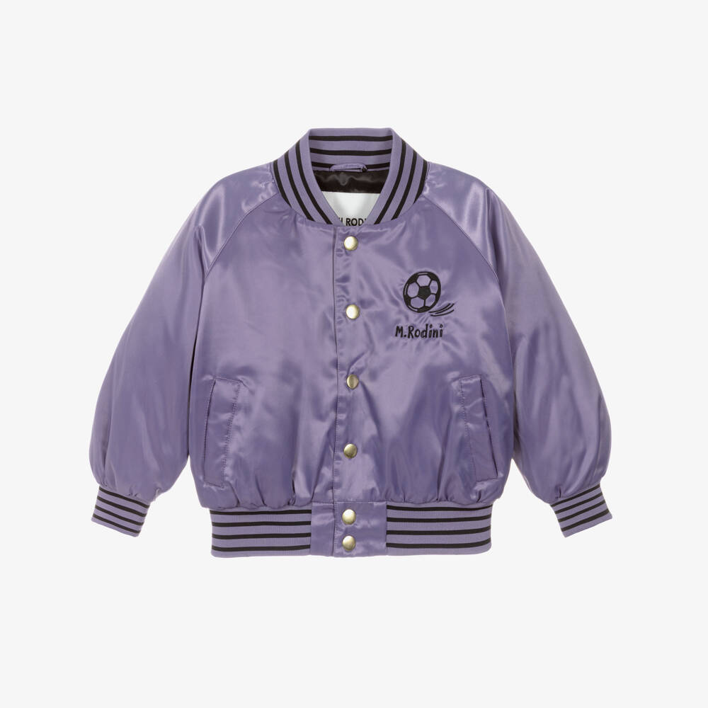 Mini Rodini-Purple Bomber Jacket with Football Motif | Childrensalon Outlet