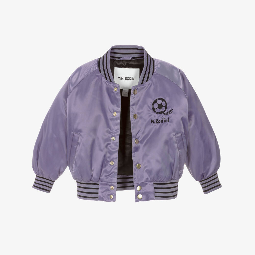 Mini Rodini-Purple Bomber Jacket with Football Motif | Childrensalon Outlet