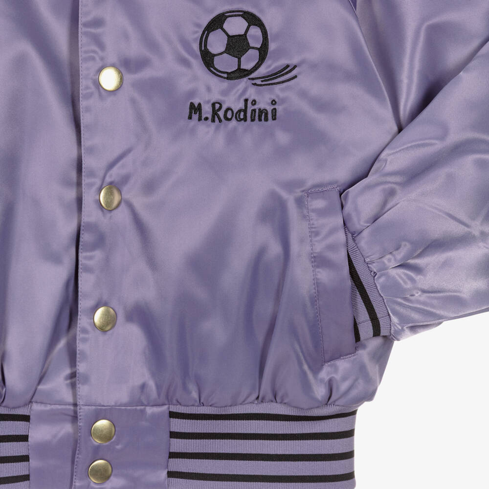 Mini Rodini-Purple Bomber Jacket with Football Motif | Childrensalon Outlet