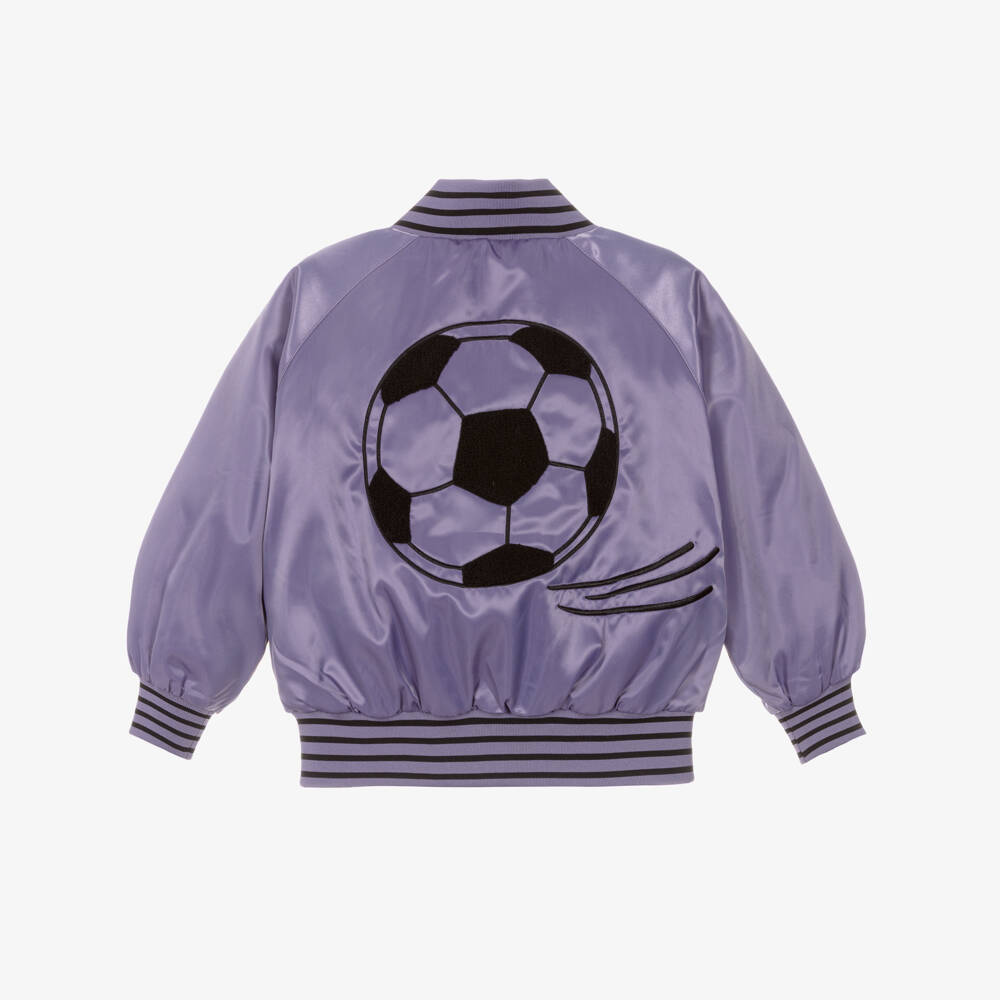 Mini Rodini-Purple Bomber Jacket with Football Motif | Childrensalon Outlet