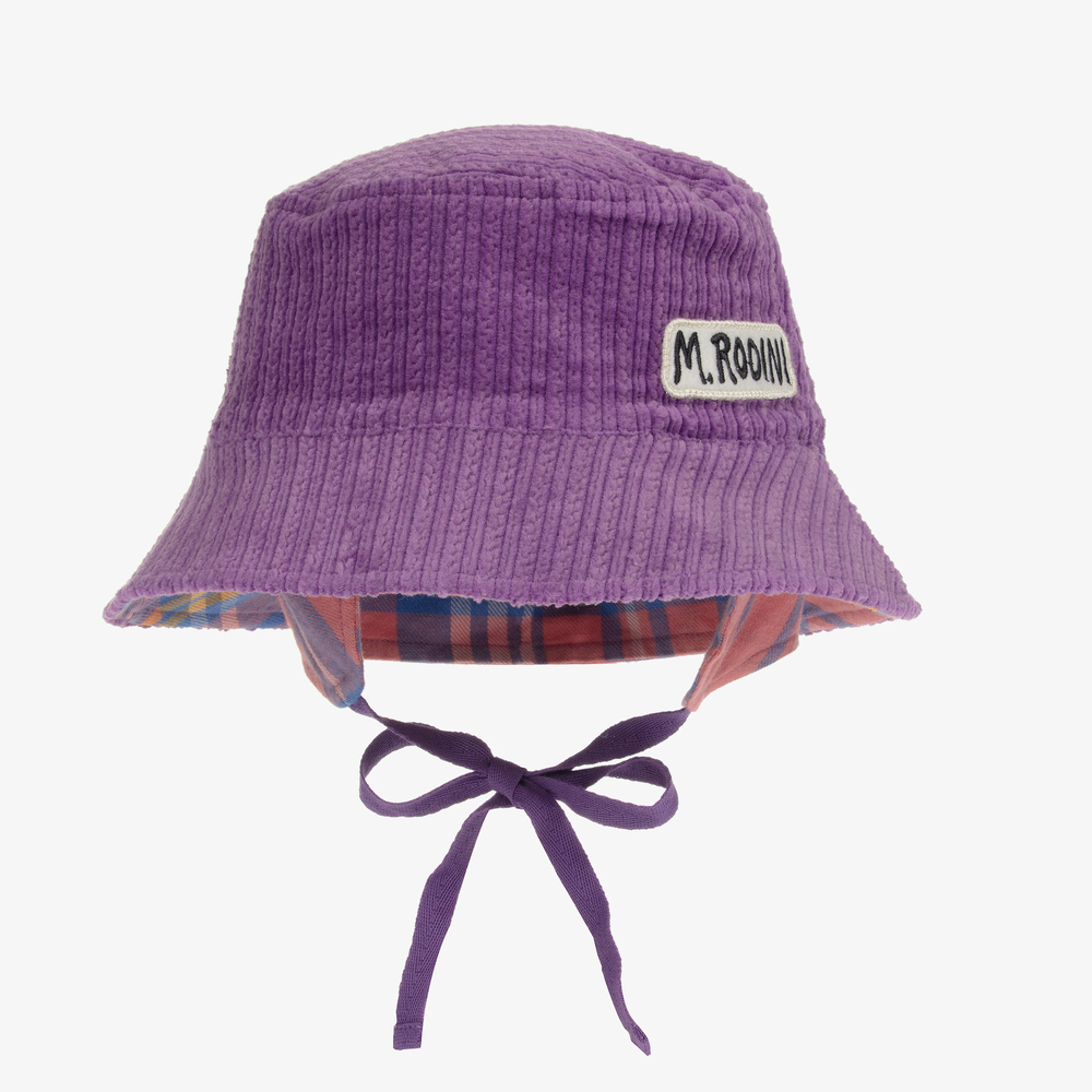Mini Rodini - Фиолетовая вельветовая шапка-ведро | Childrensalon