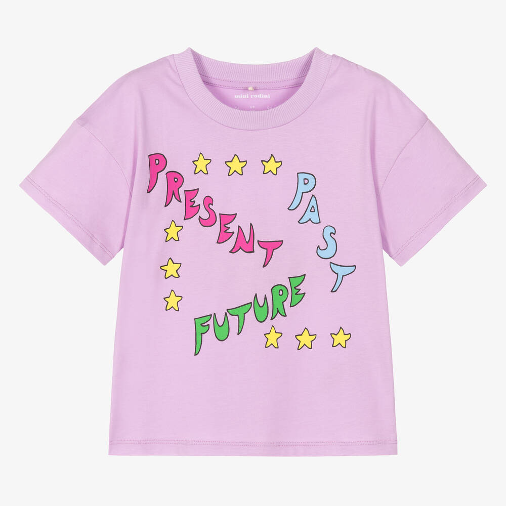 Mini Rodini-Фиолетовая футболка из органического хлопка | Childrensalon Outlet