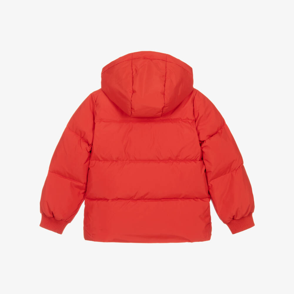 Mini Rodini-Red Hooded Puffer Jacket with E.T. Embroidery | Childrensalon Outlet