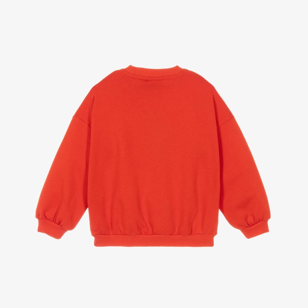 Mini Rodini-Red Organic Cotton Embroidered Ritzratz Sweatshirt | Childrensalon Outlet