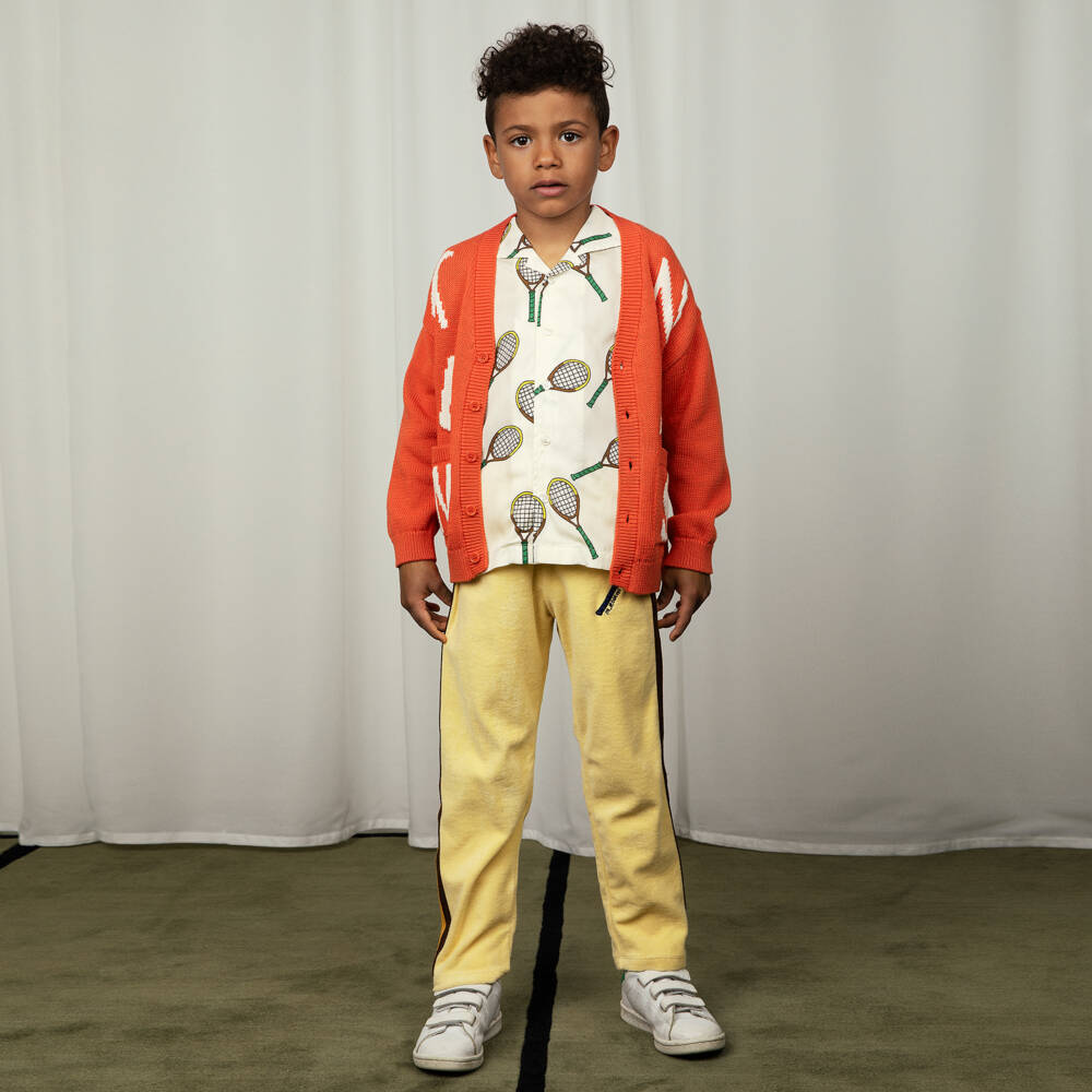 Mini Rodini-Red Organic Cotton Tennis Cardigan | Childrensalon Outlet