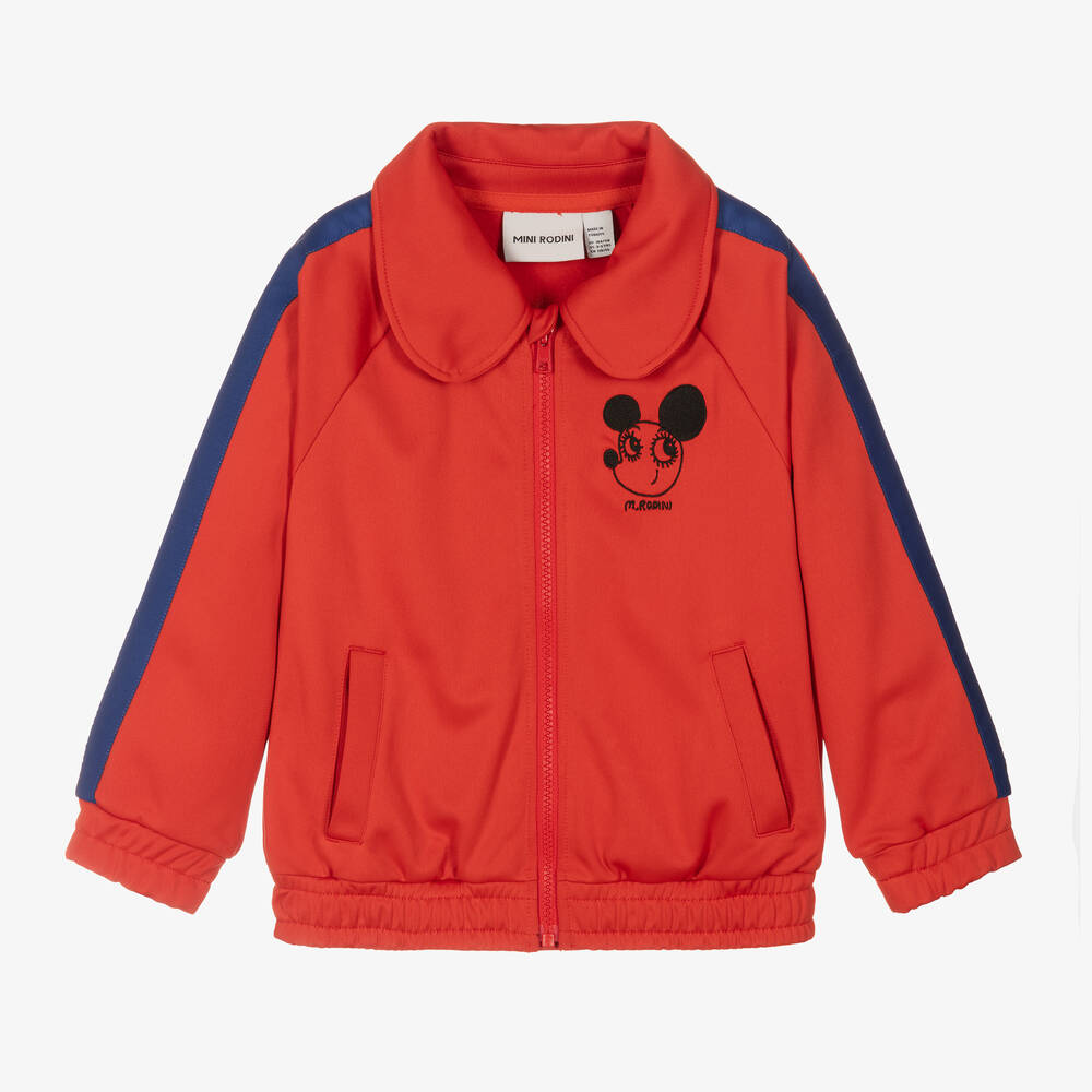 Mini Rodini-Red Ritzratz Zip-Up Top | Childrensalon Outlet