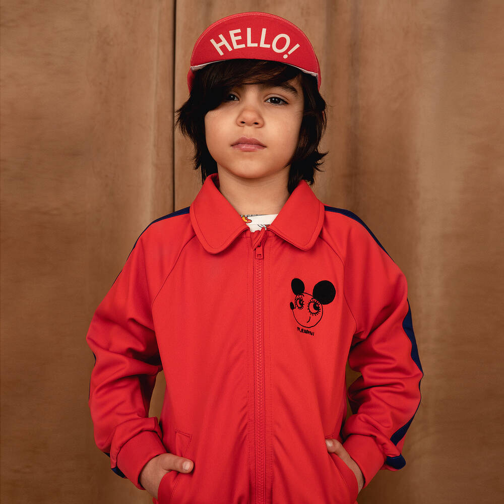 Mini Rodini - Red Ritzratz Zip-Up Top | Childrensalon Outlet