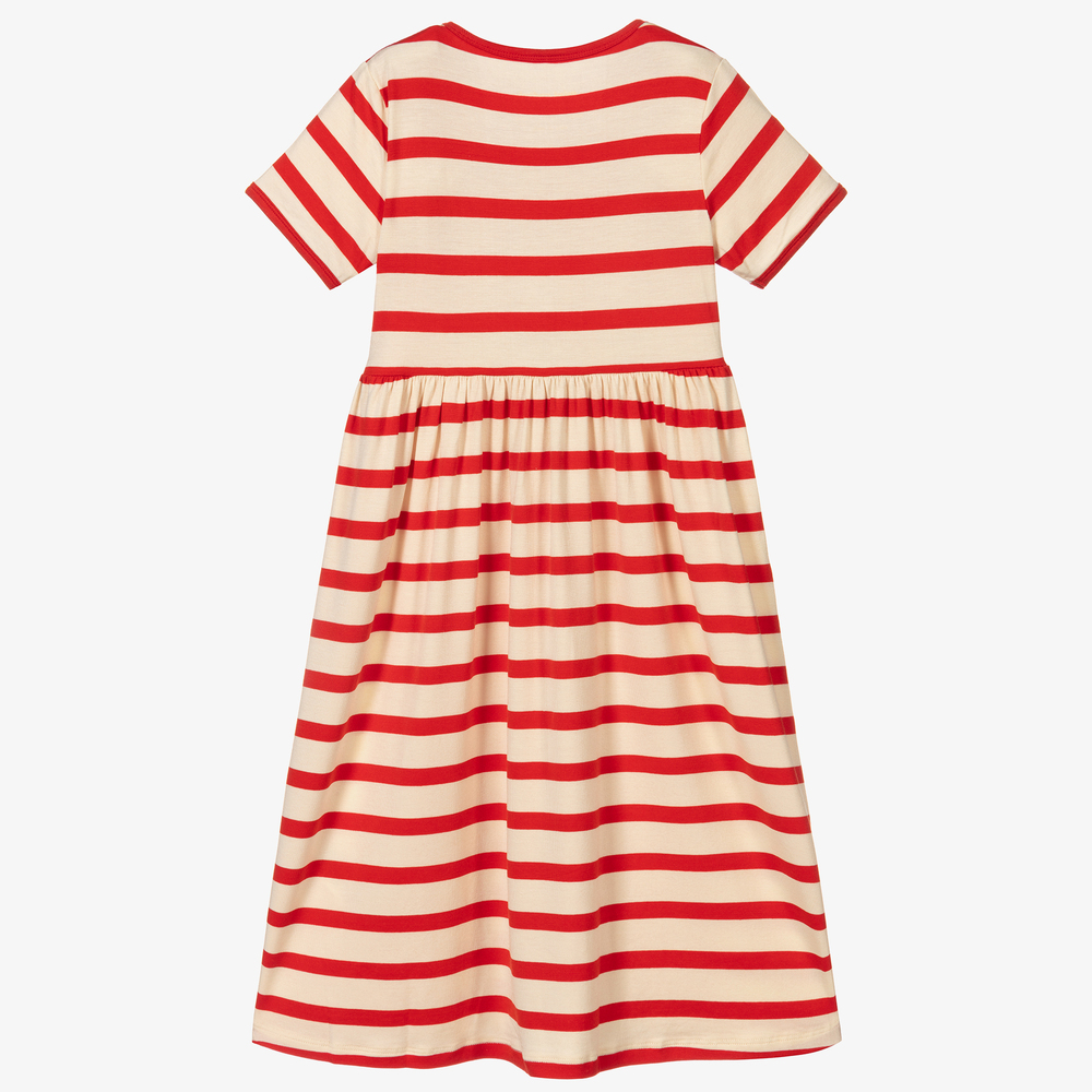 Mini Rodini-Red Striped Lyocell Dress | Childrensalon Outlet