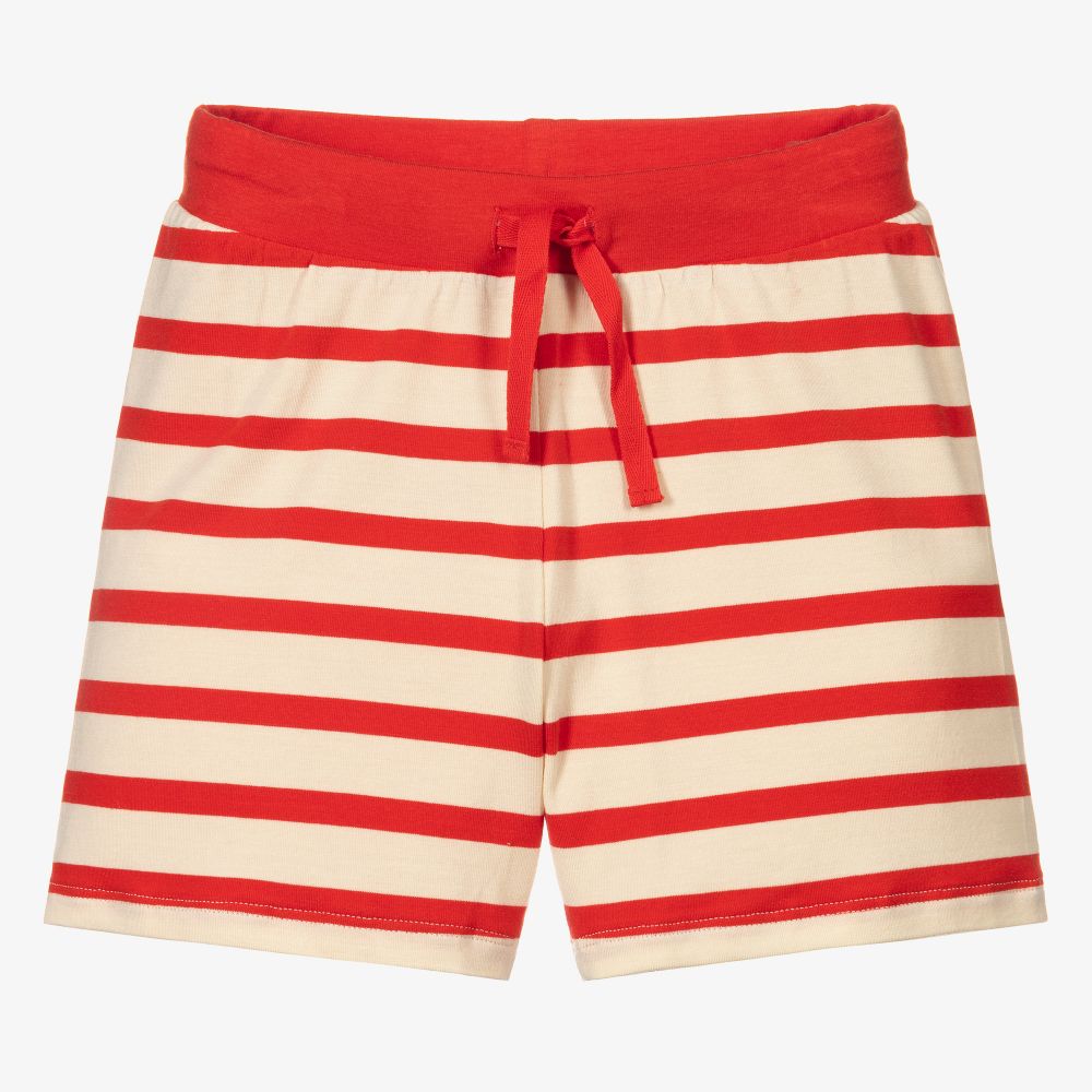 Mini Rodini-Red Striped Lyocell Shorts | Childrensalon Outlet