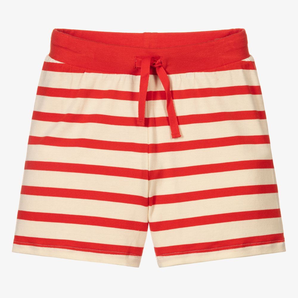 Mini Rodini - Short rayé rouge en Lyocell | Childrensalon