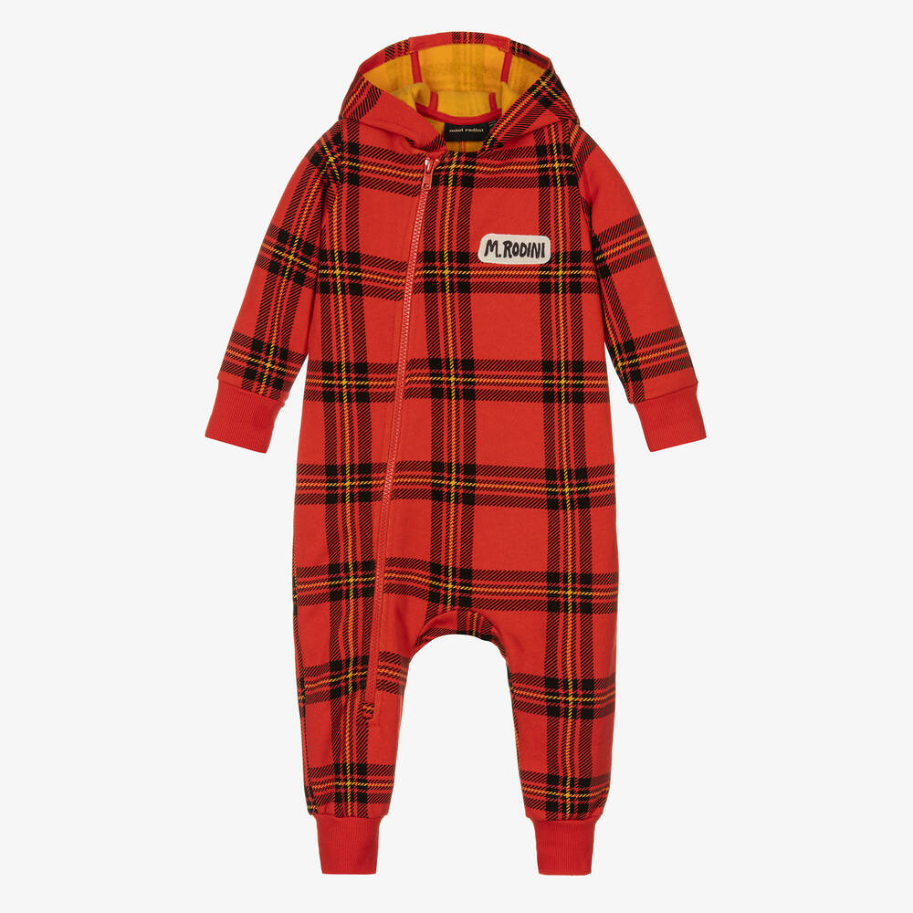 Mini Rodini - Combinaison tartan rouge bébé | Childrensalon