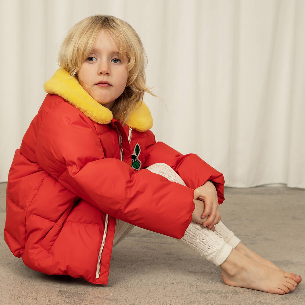 Mini Rodini-Red & Yellow Lemons Puffer Coat | Childrensalon Outlet