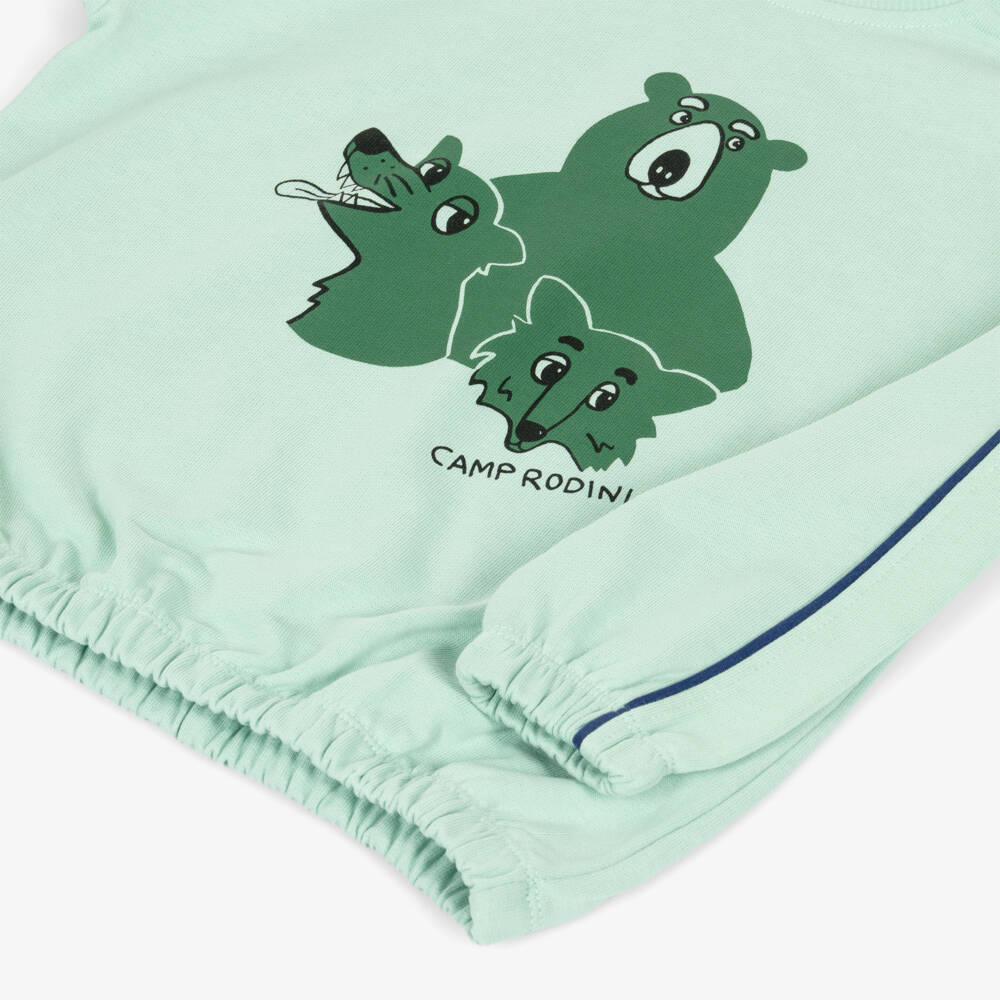 Mini Rodini-Унисекс синий свитшот с животным принтом | Childrensalon Outlet