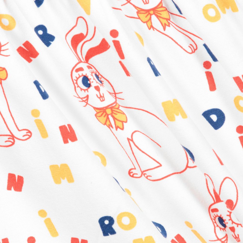 Mini Rodini-White Jersey Rabbit Dress | Childrensalon Outlet