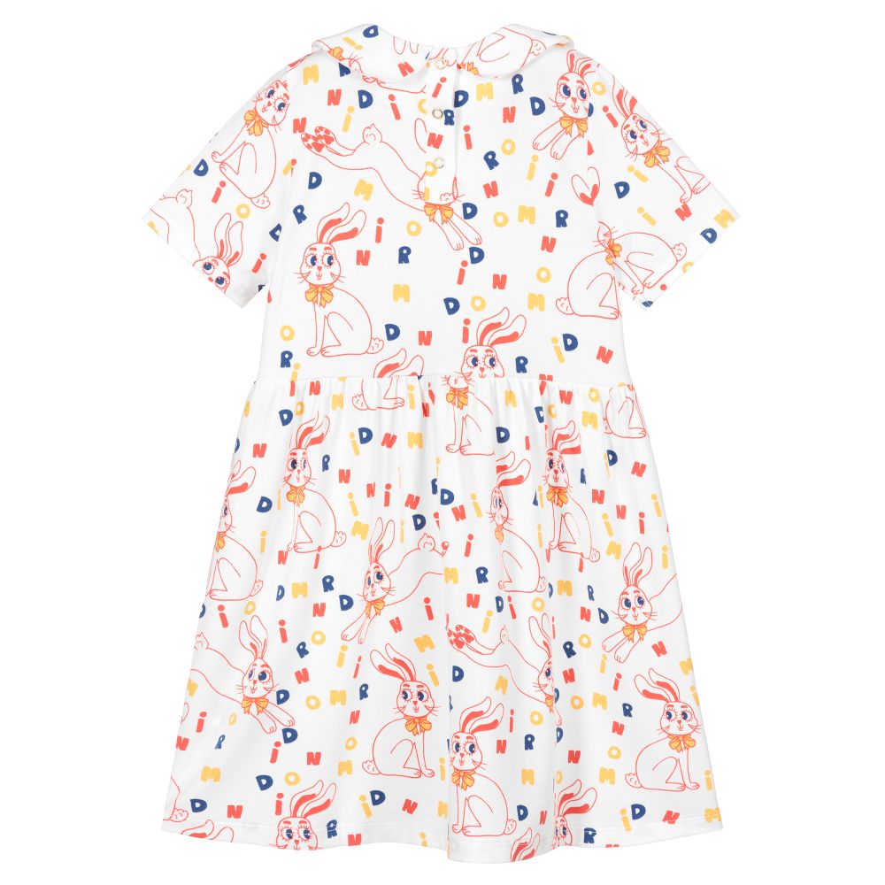 Mini Rodini-White Jersey Rabbit Dress | Childrensalon Outlet