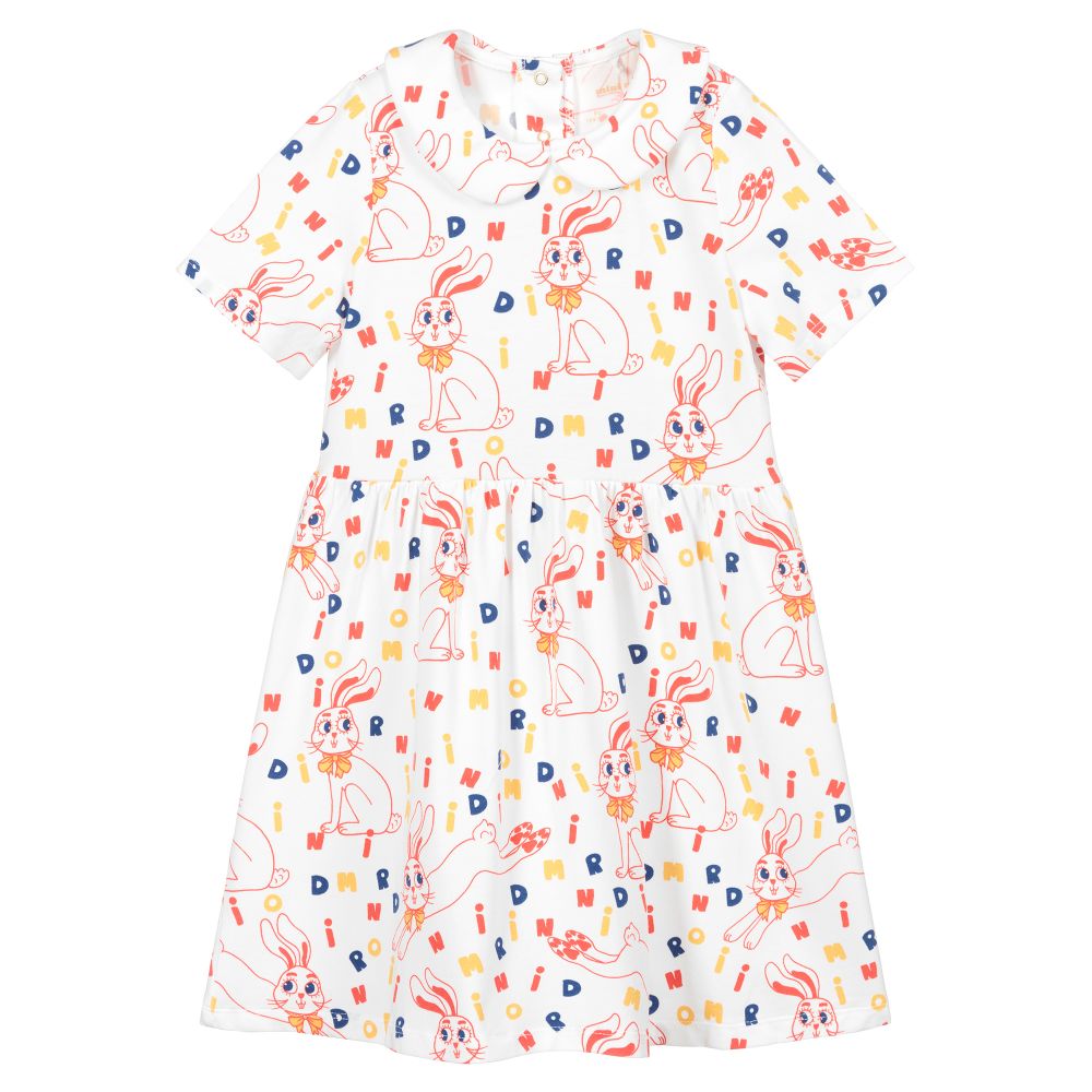 Mini Rodini - White Jersey Rabbit Dress | Childrensalon