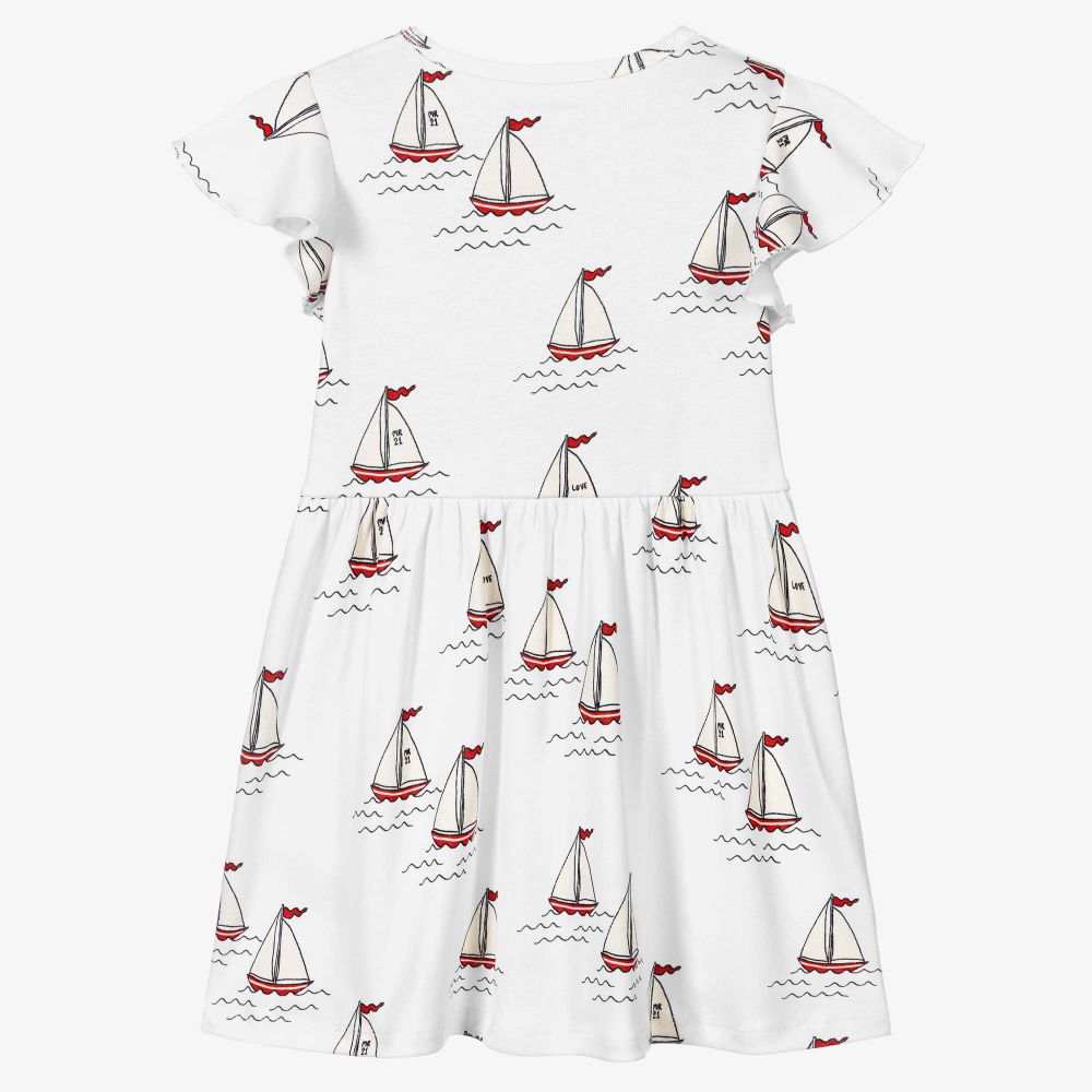 Mini Rodini-White Organic Cotton Dress | Childrensalon Outlet