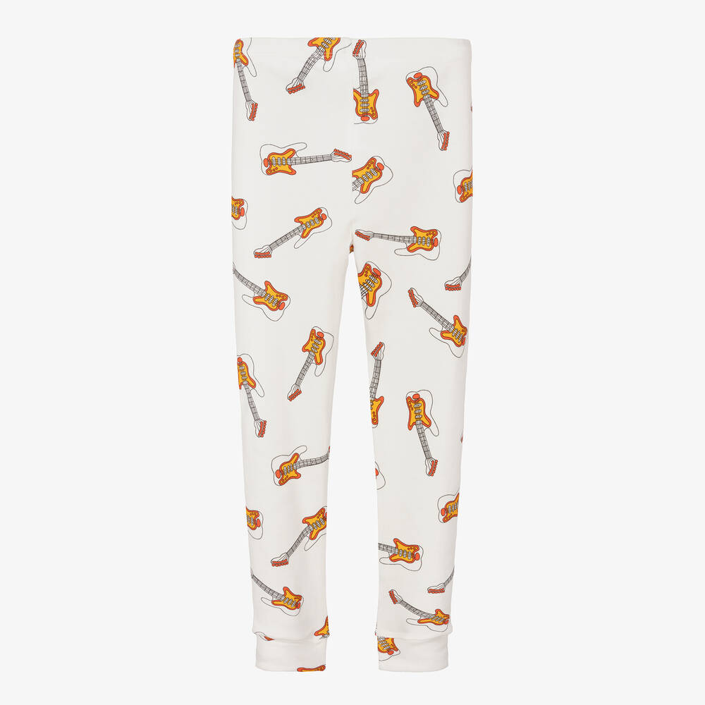 Mini Rodini-ليقنز  قطن جيرسي عضوي لون أبيض | Childrensalon Outlet