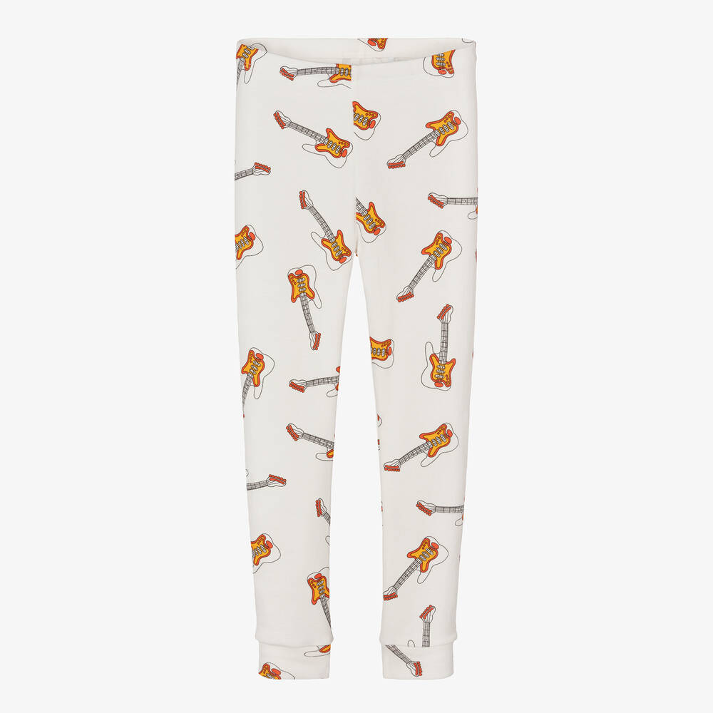 Mini Rodini-White Organic Cotton Guitar Leggings | Childrensalon Outlet